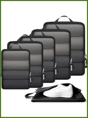 Ultralight Compression Packing Cubes 6 Set Travel Organizer Nylon Luggage
